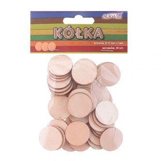 Kolečko kreativní dřevěné, přírodní průměr 25 mm - 50 ks