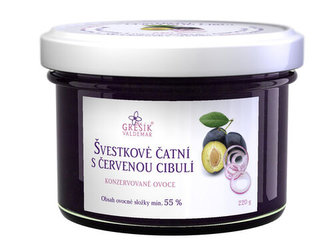 Švestkové čatní s červenou cibulí