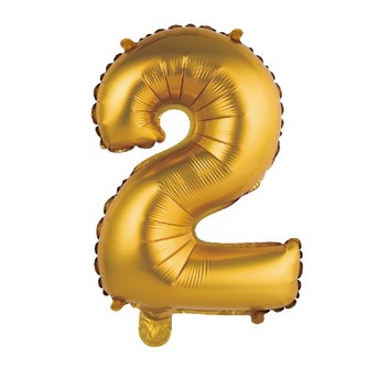 Nafukovací balonek číslice '2' zlatá, 35 cm