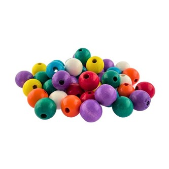 Korálky kulaté 20 mm, 40 ks, dřevěné