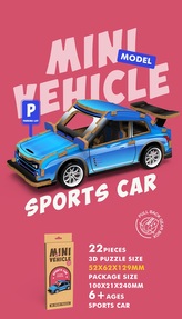 3D puzzle dřevěné - Závodní auto 13 cm