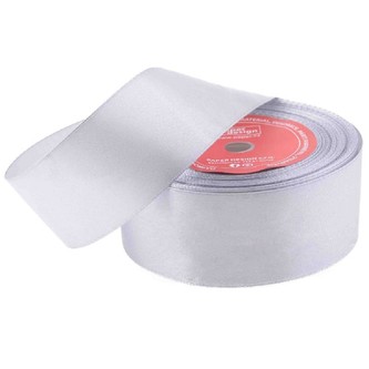 Stuha saténová 38 mm/32 m - stříbrná