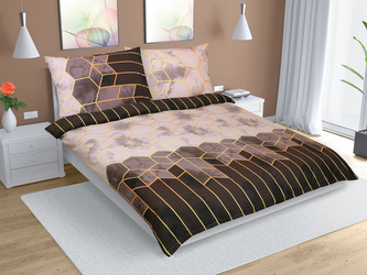 Povlečení bavlna na dvoudeku - Plástev hnědá - 240x200, 2ks 70x90 cm (240 cm šířka x 200 cm délka)