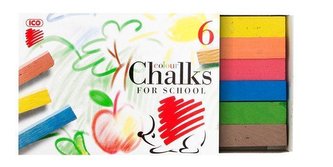 Křídy, 6ks, ICO "Ježek", různé barvy