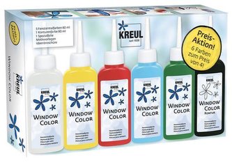 Základní sada barev na sklo "Window Color", Hobby Line, KREUL Základní sada barev na sklo "Window Color", Hobby Line, KREUL