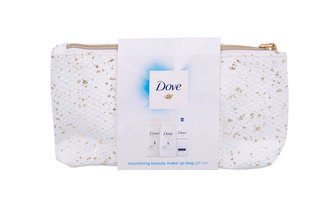 Dove Deeply Nourishing sprchový gel 55 ml + šampon Intensive Repair 50 ml + kondicionér Intensive Repair 50 ml + kosmetická taštička