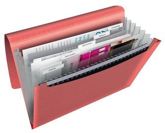 Aktovka na spisy "Colour`Breeze", korálová, A4, PP, 6 přihrádek, ESSELTE 628447
