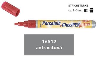 Sada fixů na porcelán a sklo "GLITTER" 5 barev, KREUL