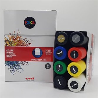 Akrylový popisovač "Posca PC-17K", sada, 8 barev, 10-15 mm, UNI 2UPC17K8DB