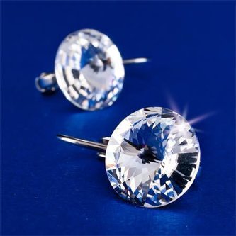 Náušnice "MADE WITH SWAROVSKI ELEMENTS", bílá, závěsné, 12 mm, ART CRYSTELLA 1800XFR001