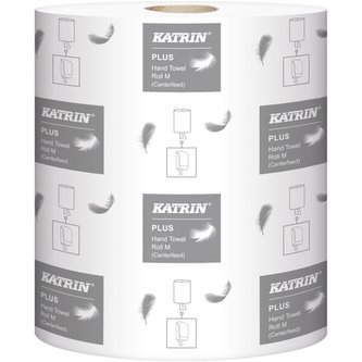 Papírové utěrky "Plus M2", sněhově bílá, kotouč, dvouvrstvé, KATRIN