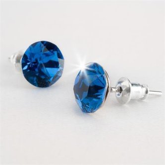 Náušnice "MADE WITH SWAROVSKI ELEMENTS", Bahama modrá, 8 mm, ART CRYSTELLA 1800XKE038