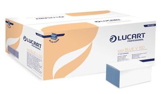 Ručníky "Easy", modré, papírové, skládané Z/V, 2 vrstvé, LUCART