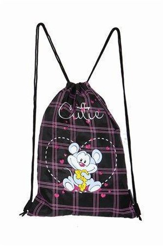 Sáček na tělocvik "Cutie", černá-růžová, PULSE X20204