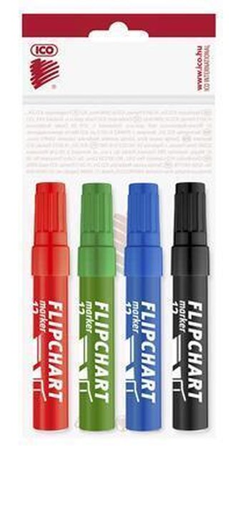 Popisovač na flipchart "Artip 12", 4 barvy, 1-4mm, klínový hrot, ICO