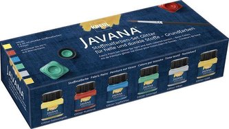 Sada "Barva na textil třpytivá" 6 x 20 ml - základní, JAVANA, KREUL Sada "Barva na textil třpytivá" 6 x 20 ml - základní, JAVANA, KREUL