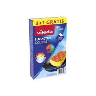 Čisticí houba "Pur Active Colors", 3+1 ks, VILEDA