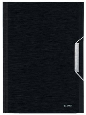 Aktovka s přihrádkami "Style", saténově černá, 6 částí, PP, A4, LEITZ