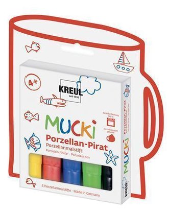 Fixy na porcelán "MUCKI PIRÁT", 5 barev, KREUL