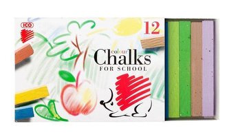 Křídy, 12ks, ICO "Ježek", různé barvy