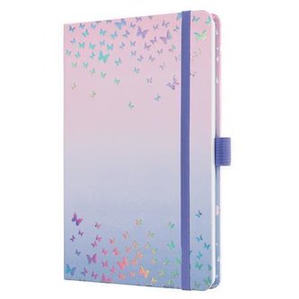 Diář "Jolie", motýli růžová-fialová, A5, týdenní, 2024, tvrdé desky, SIGEL J4347