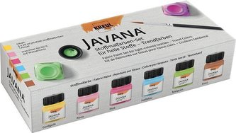 Sada barev na světlý textil 6 x 20 ml - "Trendy", JAVANA, KREUL Sada barev na světlý textil 6 x 20 ml - "Trendy", JAVANA, KREUL