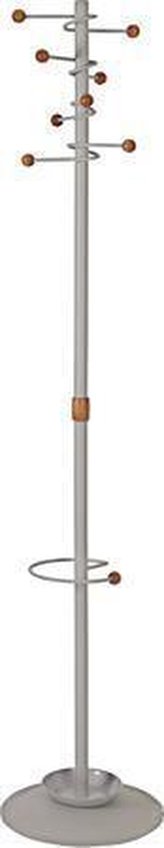 Věšák na oblečení "Dallas", stříbrná, kovová konstrukce s dřevěnými kuličkami