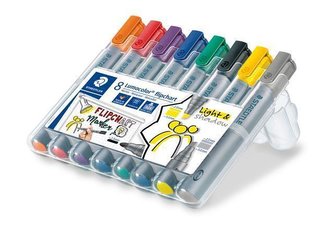 Popisovače na flipchart "Lumocolor 356", 8 barev, 2-5 mm, klínový hrot, STAEDTLER 356 SWP8