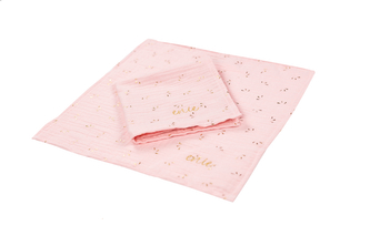 enie baby Mušelínové plenky 30x30cm růžové se zlatými trojúhelníčky - 2ks