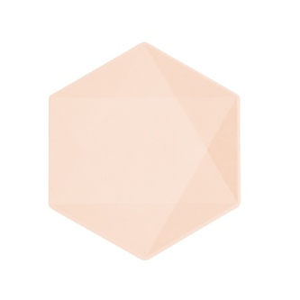 EKO - papírové talíře Hexagonal - Vert Decor, pastelově meruňkové - 20,8 x 18,1 cm, 6ks