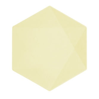 EKO - papírové talíře Hexagonal - Vert Decor, pastelově žluté - 26,1 x 22,6 cm, 6ks