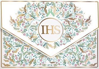 Karnet koperta A5 Komunia. Pattern IHS