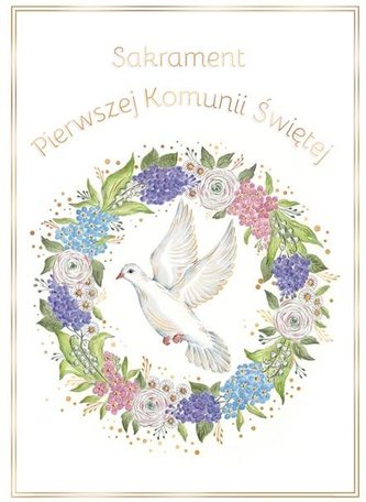 Karnet B6 Komunia. Gołąb majowy