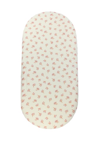 enie baby Mušelínové prostěradlo do kočárku béžové s vínovými květy