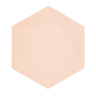 EKO - papírové talíře Hexagonal - Vert Decor, pastelově meruňkové - 26,1 x 22,6 cm, 6ks