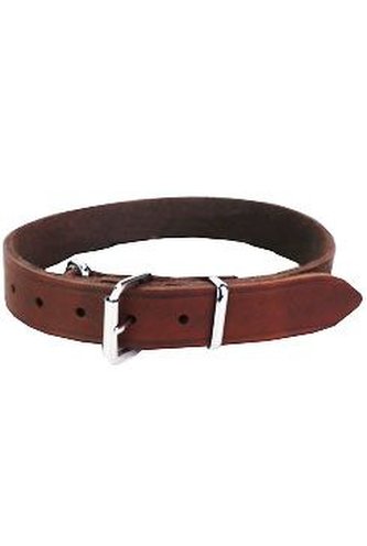 Obojek kožený Rondo hnědý 52/2,5cm KAR