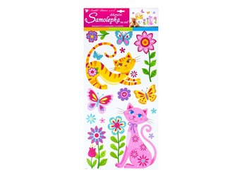 Samolepící dekorace 10225 kočky s glitry 60x32 cm Samolepící dekorace 10225 kočky s glitry 60x32 cm