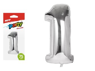 balónek č. 1 nafukovací fóliový 75 cm - stříbrný 8000162 balónek č. 1 nafukovací fóliový 75 cm - stříbrný 8000162