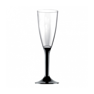 Šampusky s černým podstavcem - 6 ks