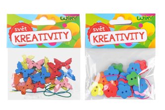 Kreativní set W016615 dřevěný s provázkem - motýlci a květiny