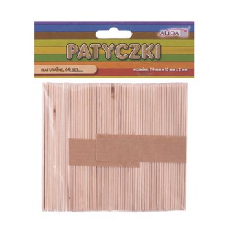 Dřívko kreativní, přírodní nanuk 114 x 10 mm - 60 ks