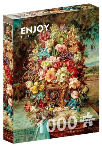 Puzzle 1000 Martwa natura z modraszką, Hans Zatzka