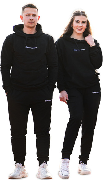 BrainMax tepláky z BIO bavlny, unisex, černá