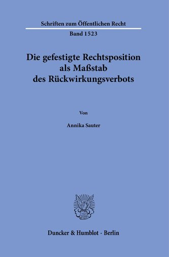 Die gefestigte Rechtsposition als Maßstab des Rückwirkungsverbots.