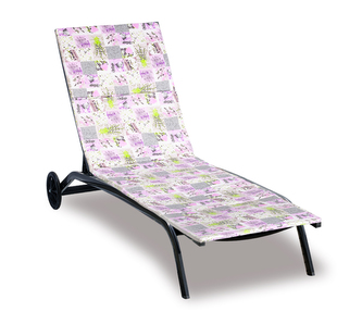 Polstr na plážové lehátko - potah na zip - Patchwork lila - 55x195 cm