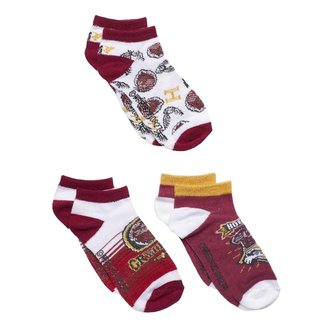 Ponožky dětské kotníkové, 3 ks Nebelvír, Harry Potter Velikost: 27-30