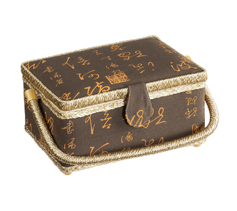 BOX na šití - hnědý - 24x17,5x13 cm