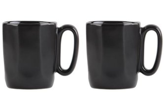 Vialli Design Sada 2 keramických hrnků, ESPRESSO 80 ml, černé, FUORI 29965