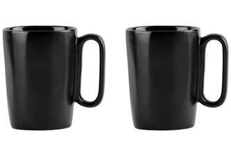 Vialli Design Sada 2 keramických hrnků, 250 ml, černé, FUORI 30022