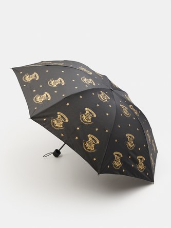 Deštník skládací, černý se zlatými erby, Harry Potter